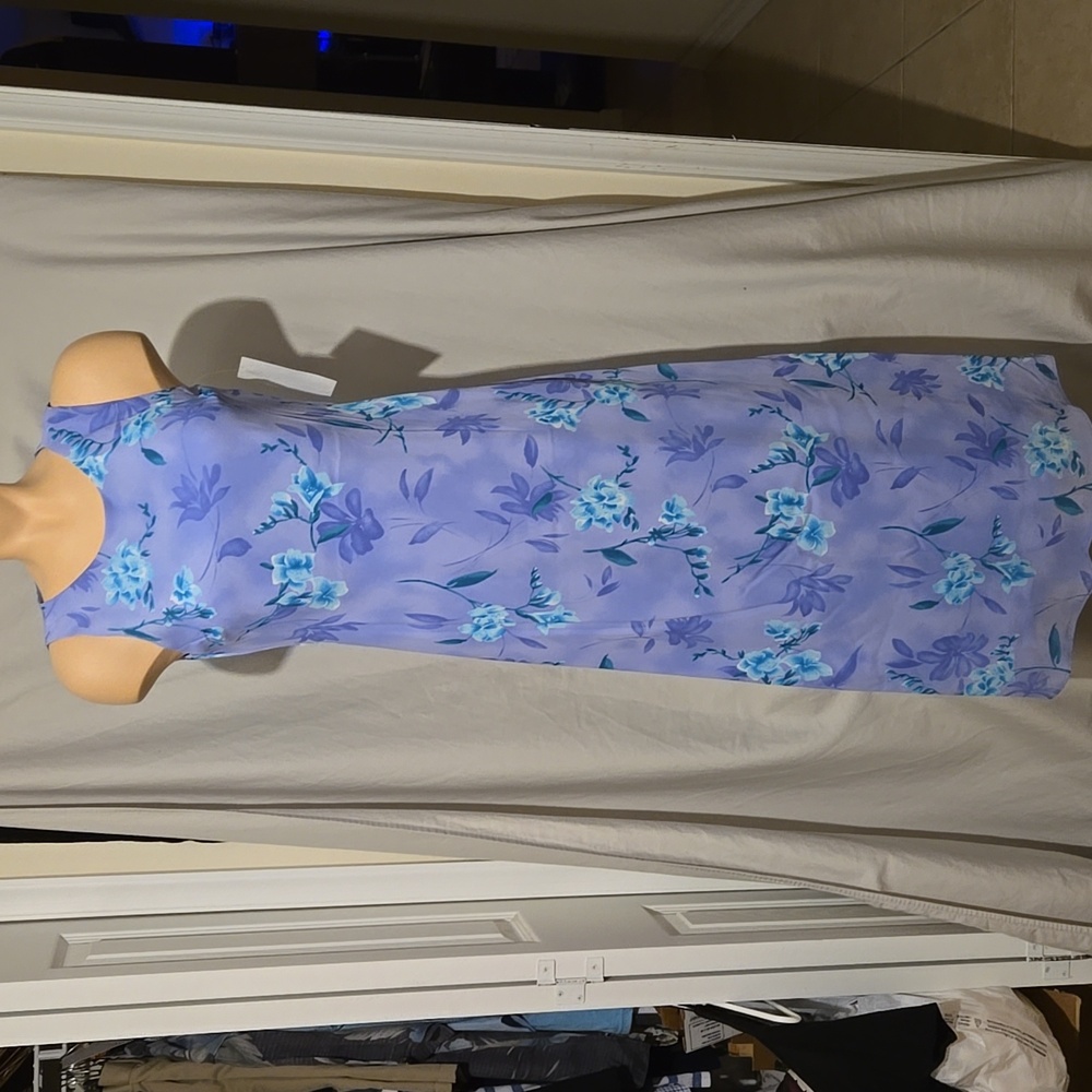 Positive Attitude lavender floral tank dress NEW